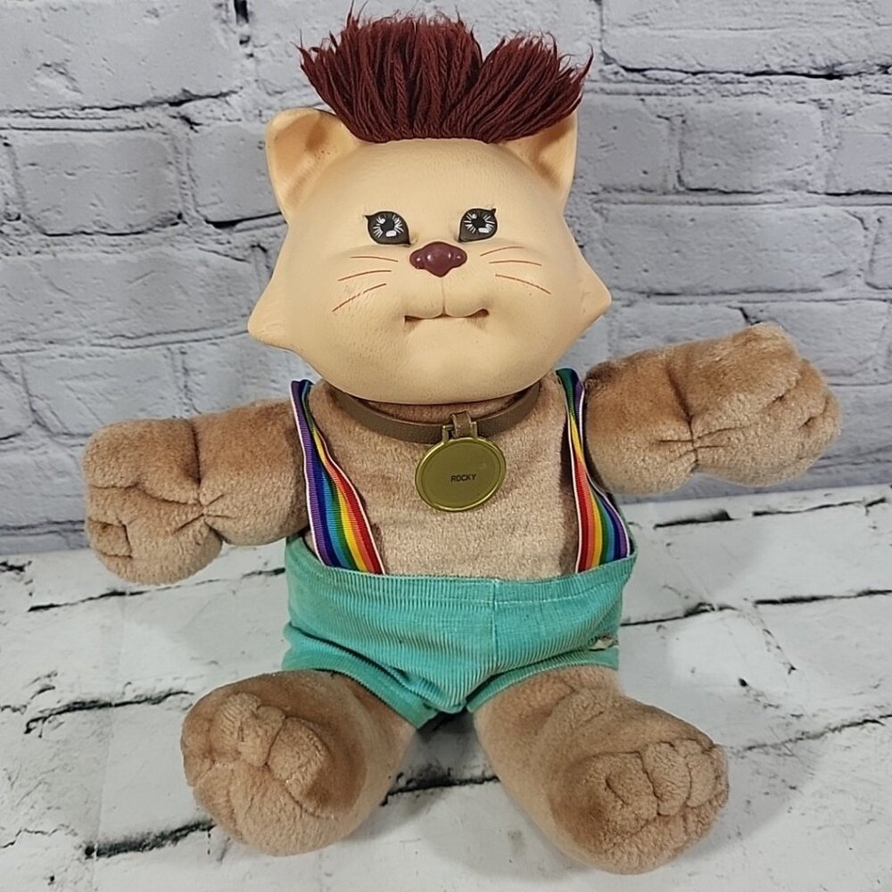 80s Cabbage Patch Koosas Kitty Cat Plush Doll Original Outfit Flaw
